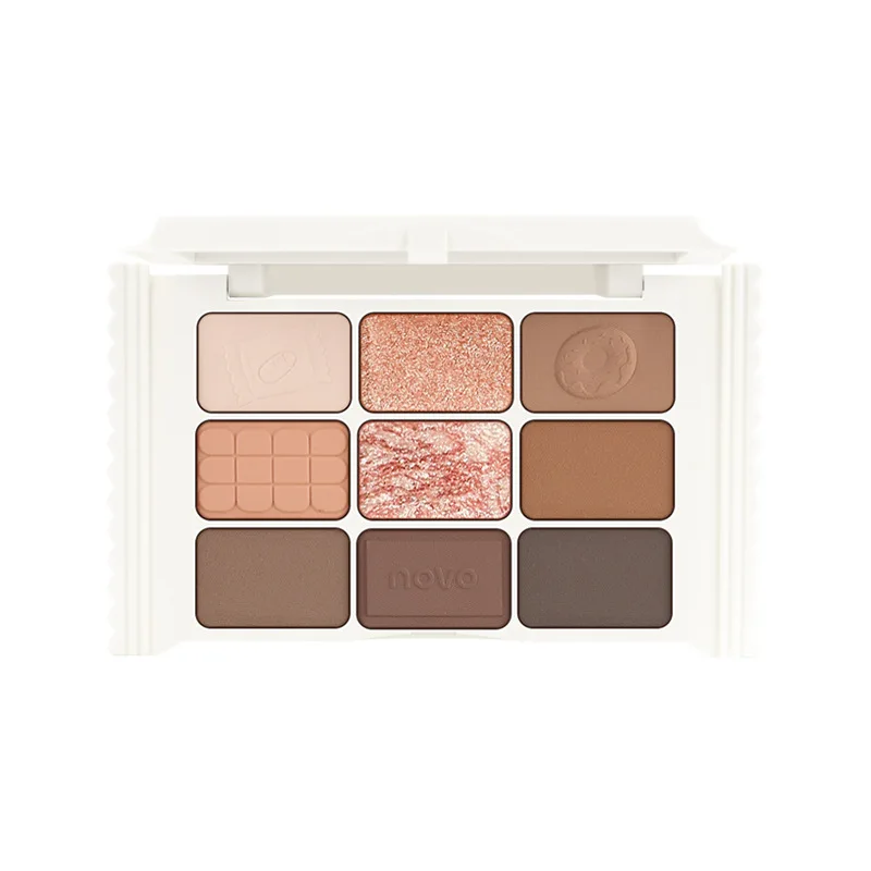 9 Color Eyeshadow Palette Matte Pearlescent Glitter Highlighter Dazzling Smart Palette Long-lasting Pearly Glitter Finish Makeup