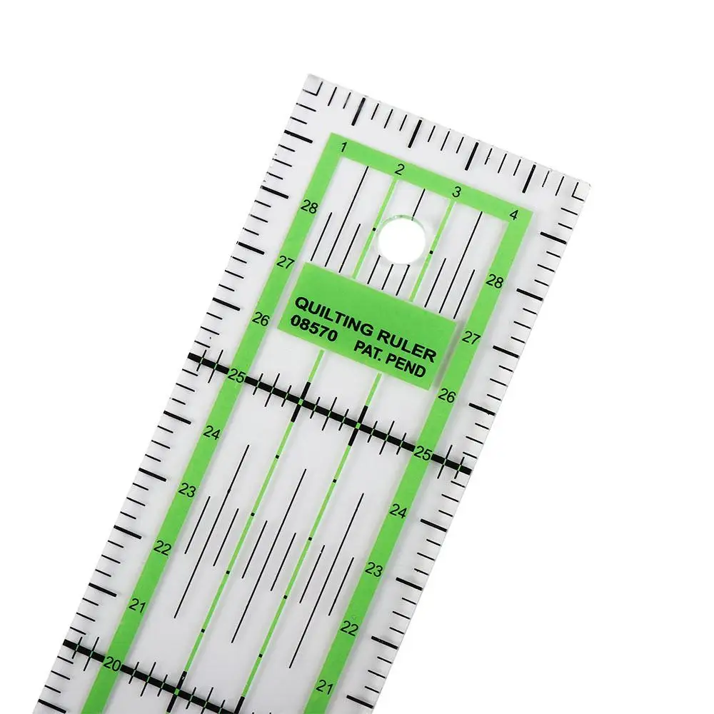 DIY Acrylic Quilting Ruler Rectangle Transparent Tailor Ruler Green Drawing Ruler Dressmaker