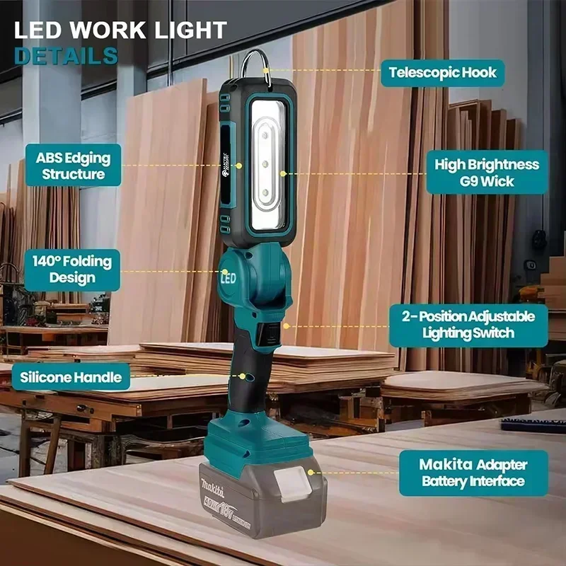 Elektrische Godin 300W Draadloos Vouwgereedschap Licht Draagbare Veldlichtbron Voor Dewalt/Makita/Milwaukee Batterij