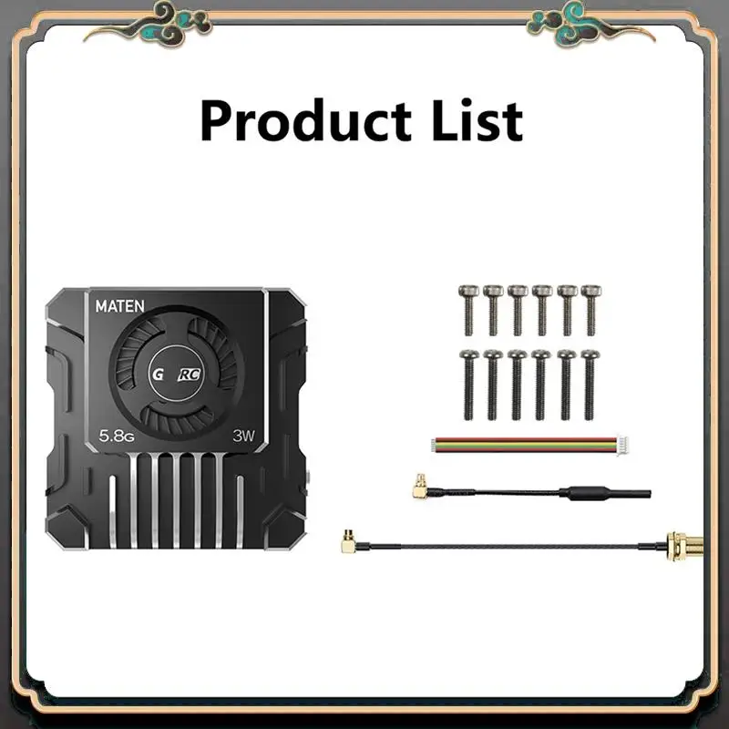 ASMA-For GEPRC MATEN 5.8G 3W VTX PRO 3000Mw 80CH Video Transmitter DC7-36V Built In Mic For FPV Long Range Racing Drone