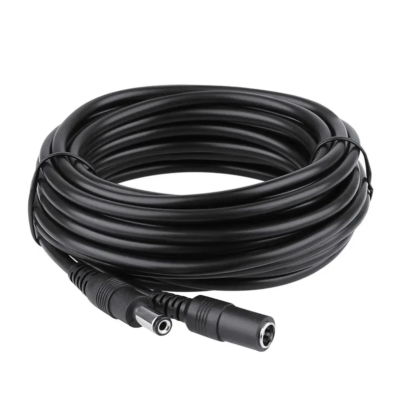 Cable de extensión de alimentación DC12V, conector macho a hembra de 2,1x5,5mm para cámara de seguridad CCTV, Color negro, 16,5 pies, 5M, 10m, cable de alimentación