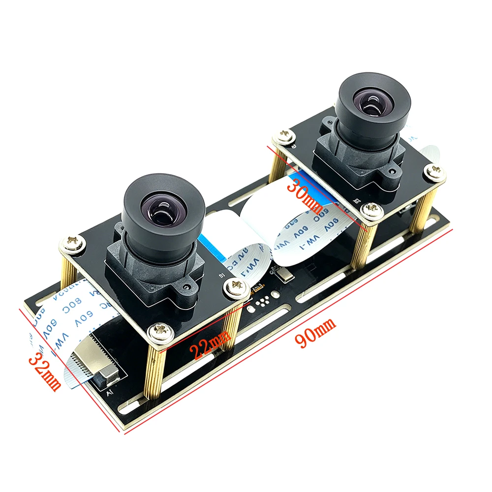 HD 5MP Webcam 30FPS USB Camera Module Dual Non Distortion Lens Flexible Synchronization Stereo for 3D Video VR Virtual Reality
