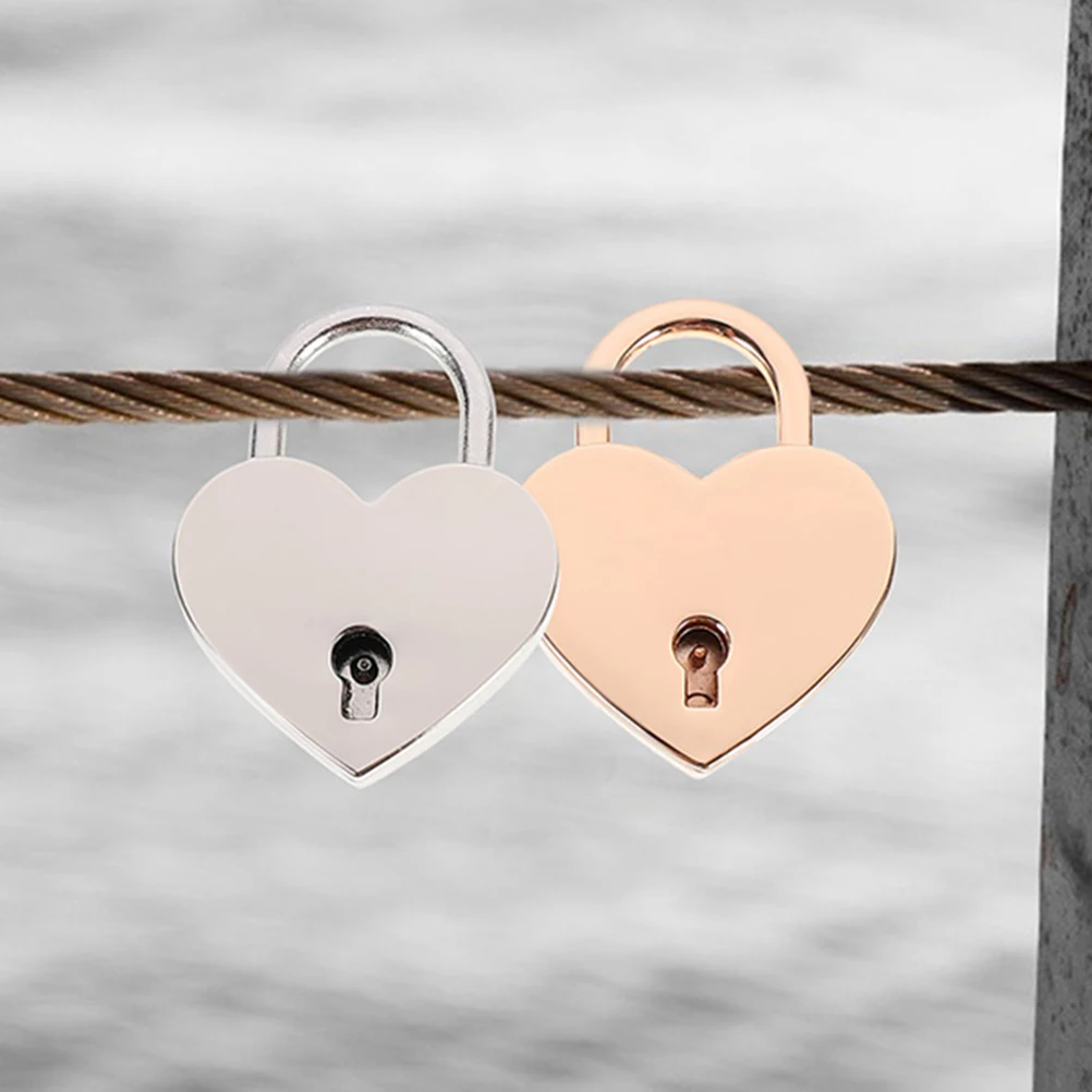 

Heart Lock 2 Sets Couple Love Padlocks Key for Bridge Suitcase Luggage Mini Travel Backpack Diary Locker Zinc Alloy Secure