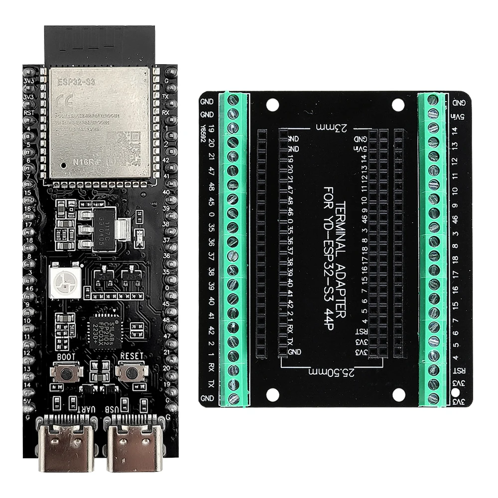 ESP32 S3 Entwicklungsboard mit Erweiterungsadapter BT 2.4G Wifi Modul Typ-C ESP32-S3-DevKitC-1 8 MB PSRAM N16R8 44Pin CP2102