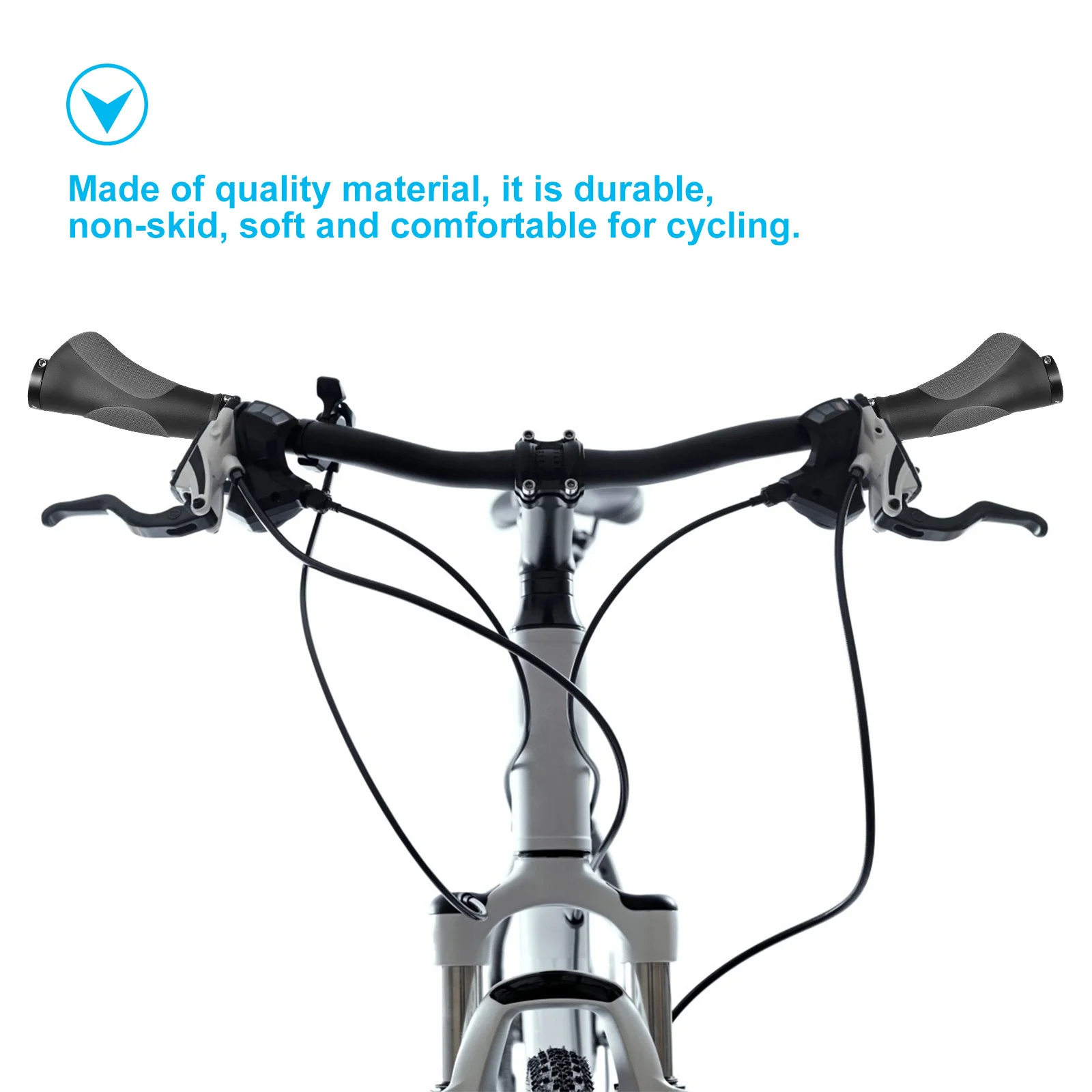 

1Pair Premium Bicycle Handle Grips Ergonomic Skid-Proof Plastic for Road Folding Bike Vibration Dampening Easy Install Grip