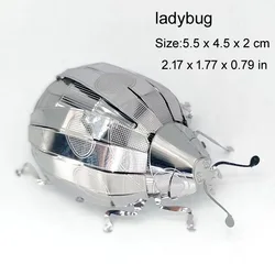MIni 3D Metal Puzzle Assembly Insect Model New Dragonfly Ladybug Butterfly Carp Model DIY Jigsaw Blocks Educational Toys