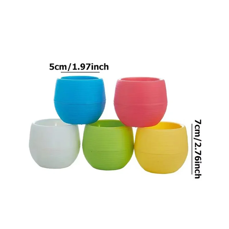 8/13Pcs Round Plastic Planter Pots Random Colors Self-Watering Succulent Flower Pots with Drainage Holes Tray Small Desktop TMZ