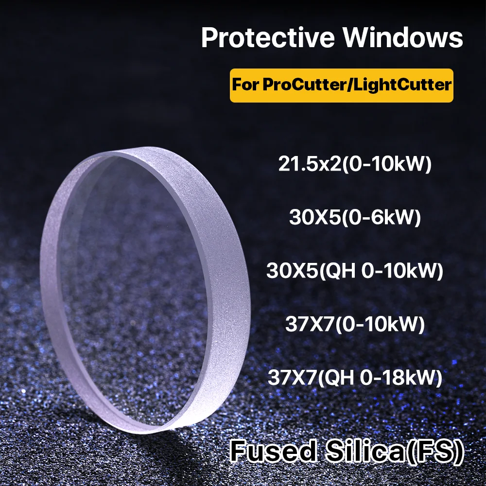

21.5x2/30x5/37x7mm Laser Protective Windows Optical Lens for Precitec Procuttor & Lightcutter& SolidCutter 0-18kW Head
