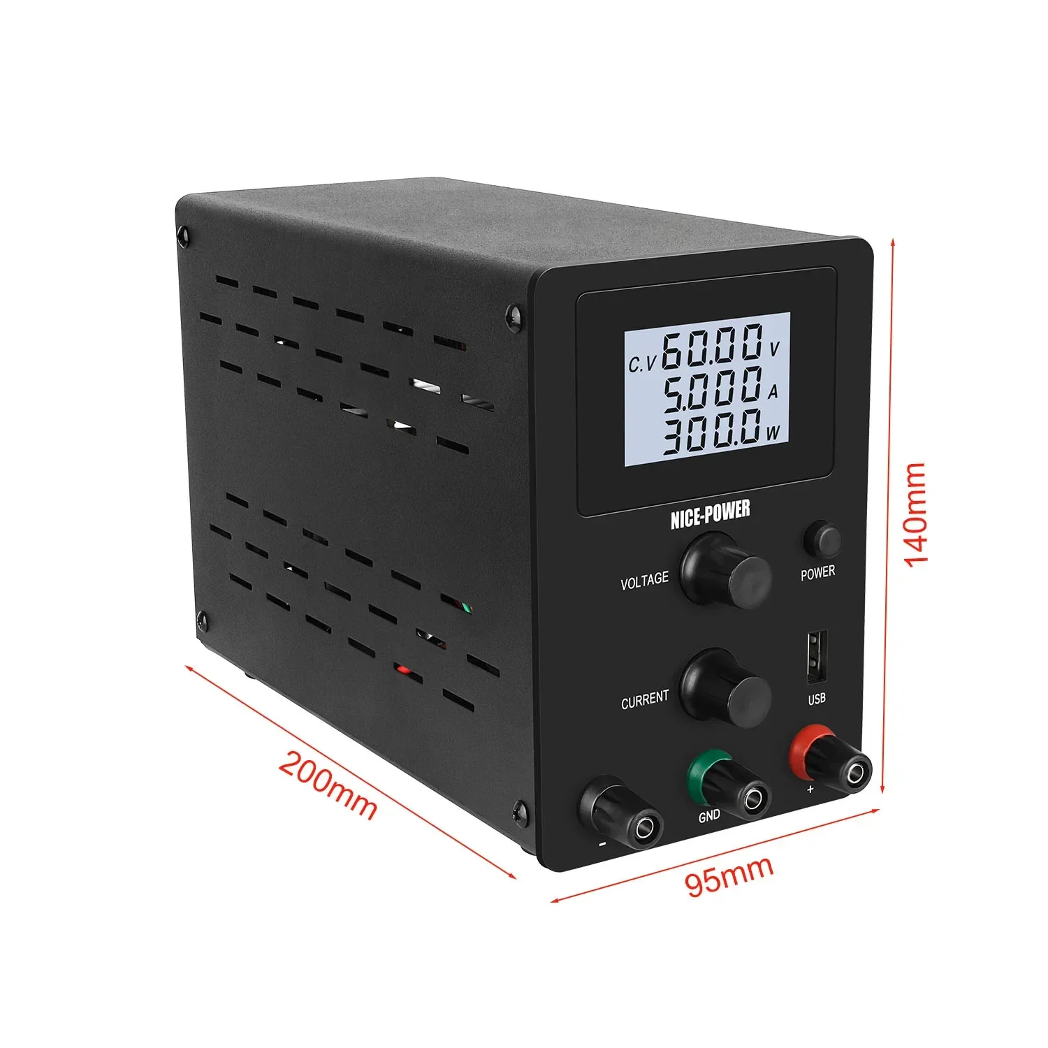 R-SPS605D Laboratory Four Digital Adjustable Power Source 60V 5A DC Variable Bench Power Supply
