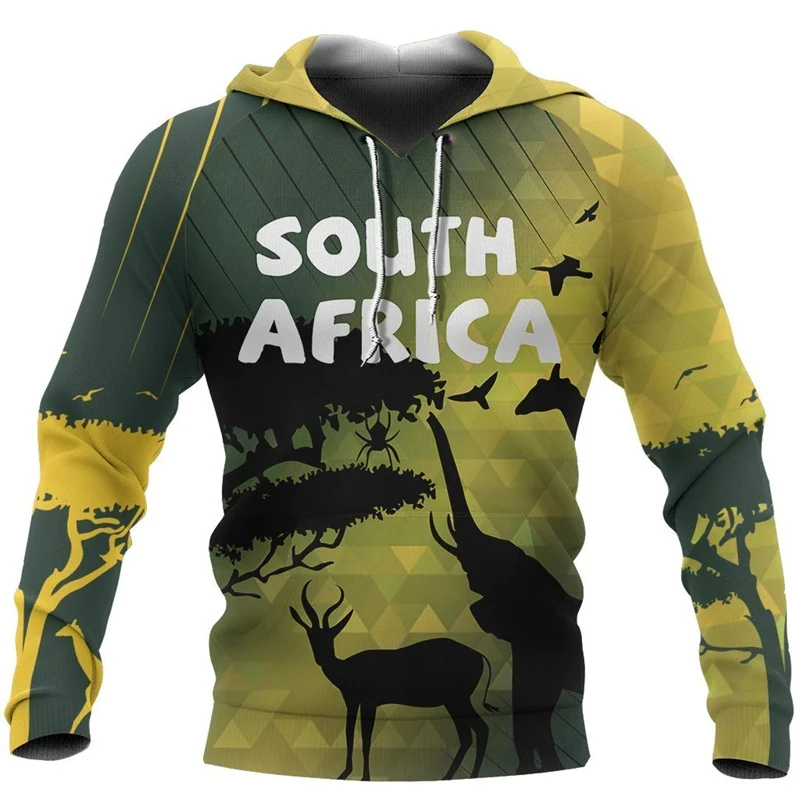 

Vintage South Africa 3D Printed Hoodies Fashion Trend Long Sleeve National Map Pattern Hoodie Casual Mens Outdoor Sweatshirt