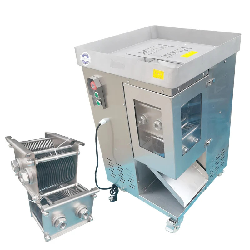 500kg/H Meat Dicing Machine Pork Shred Cutting Machine Beef Strips Cutter Machine r With Double Knife Group