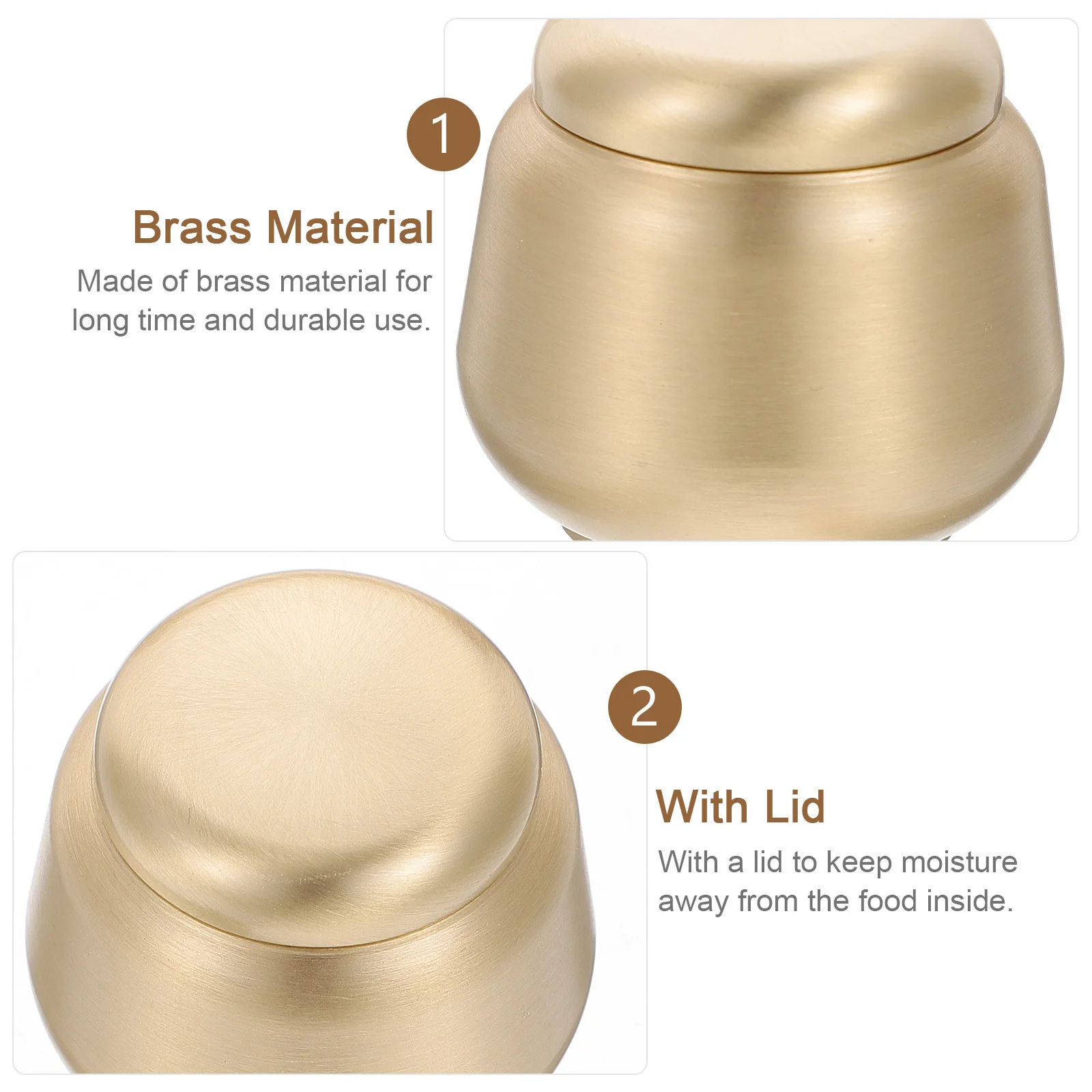 علبة شاي نحاسية جرة ذهبية قوية مختومة لتخزين الشاي حبوب البن الأعشاب الطب نضارة حارس متعدد الوظائف #5
