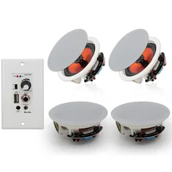 Herdio 6.5 Inch Bluetooth in Wall in Ceiling Speakers 600 Watt with Wall Amplifier Receiver for Home Theater Office,2 Pairs