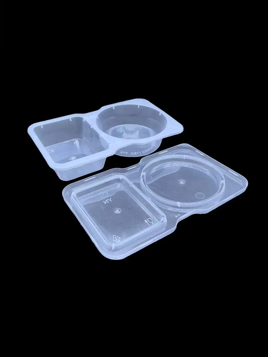 Caja de Salsas Cuadrada para Conservar la Frescura de los Snacks, con Tres Compartimentos, Doble Compartimento y en Forma de Corazón, con Sabor a Limón y Maracuyá