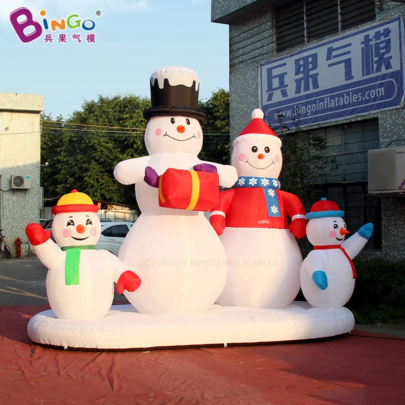 High Quality Inflatable Snowman Family Model Outdoor Christmas Inflatable Toys For Sale-Decor