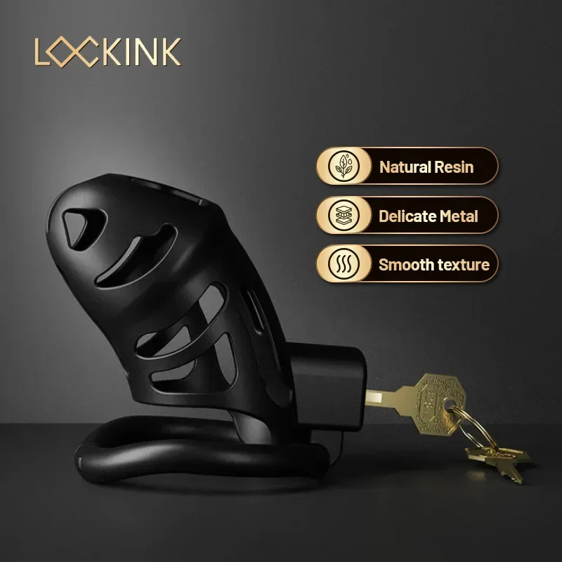 

LOCKINK мужское устройство верности, клетка на пенис 3D, легкое Изогнутое Кольцо на пенис, пояс бондажа, Фетиш для мужчин, Фетиш-игрушки для взрослых