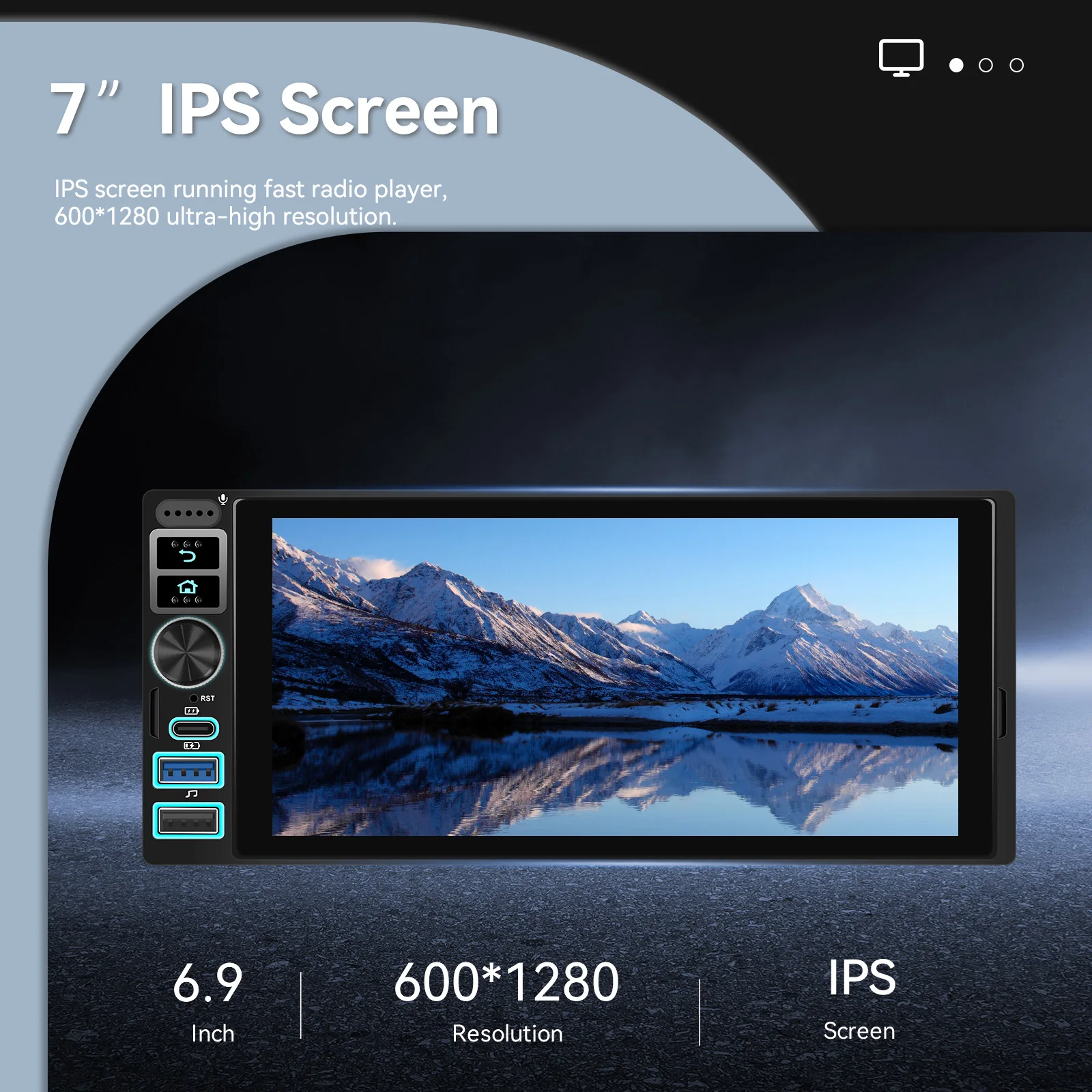 Podofo Android 6,9'' 1 DIN CarPlay Auto-Multimediaplayer Android Auto GPS-Navigation Intelligenter Auto-Player mit Mirror Link – Detail 13