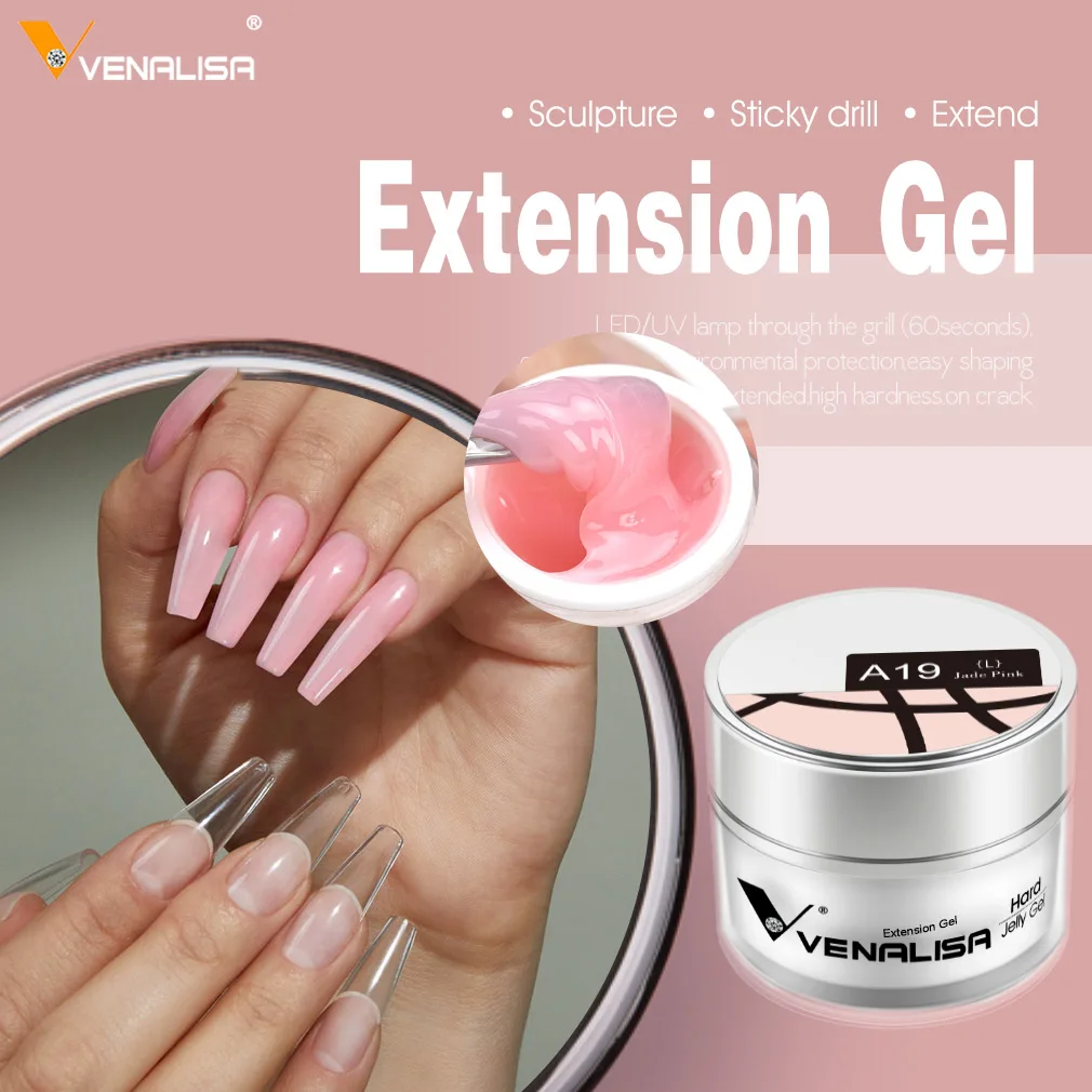 Venalisa Jelly Color Gel 15 ml LED- und UV-Verlängerungsskulptur-Nagelgelverlängerung UV-LED-Nagelgel 24 Farben Tarnung milchig weiße Nägel – Detail 7