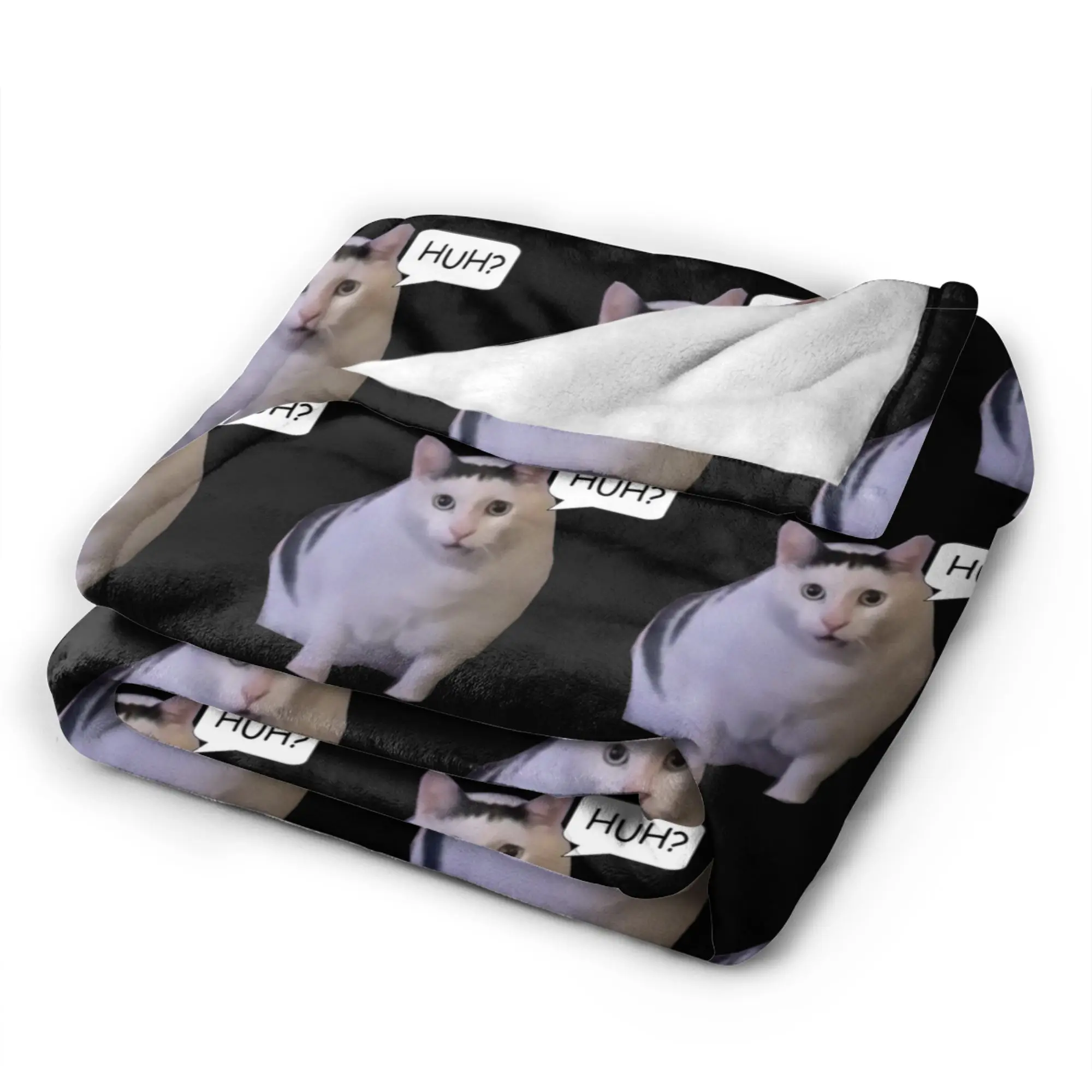 Huh Cat Meme классические плюшевые пледы из кораллового флиса Ins хип-хоп Y2k стиль Харадзюку диван вязаное одеяло дорожное ультра-мягкое