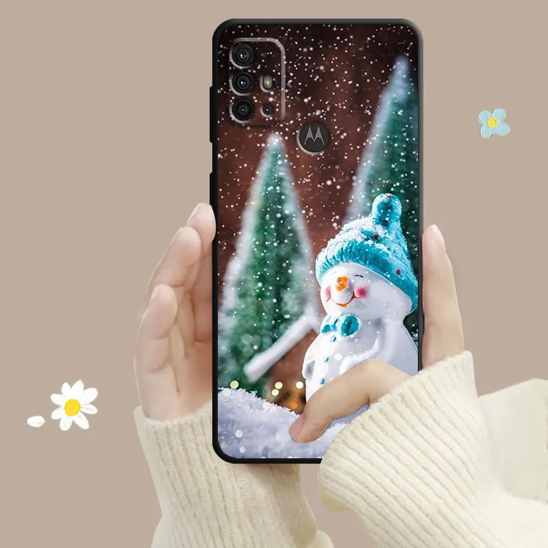 Merry Christmas Cute Lovely Decoration Case For Motorola G200 G60 G50 G31 G30 G22 G9 G8 Power Plus Edge 20 Lite 30 One Fusion