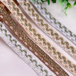 15Yards Ribbon Lace Edge Trim 17mm Gimp Braid for DIY Fabric Fringe Sewing Polyester DIY Crafts Curtain Woven Belt
