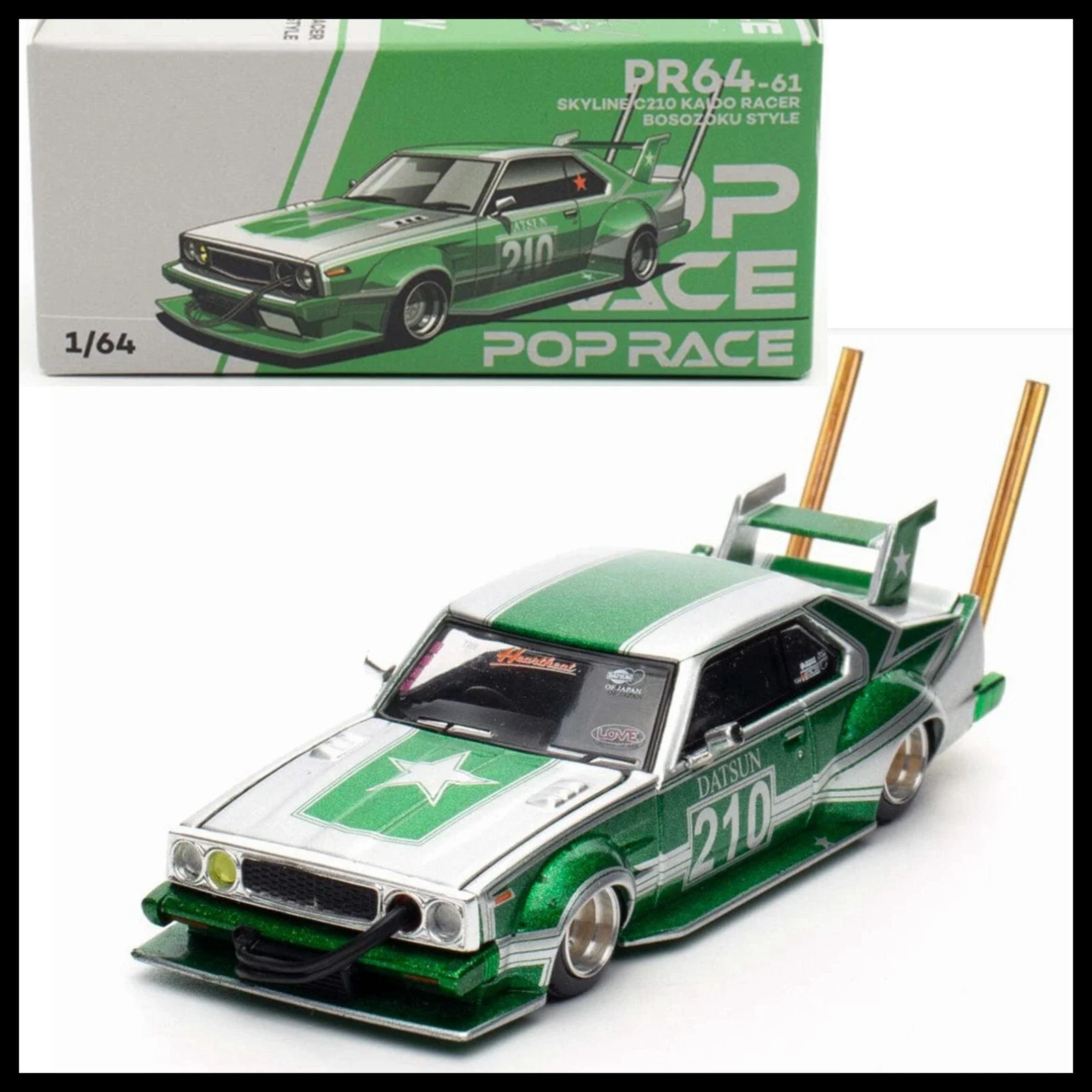 

POPRACE PR64-61 1/64 SKYLINE C210 KAIDO RACER BOSOZOKU STYLE JDM Diecast Model Car