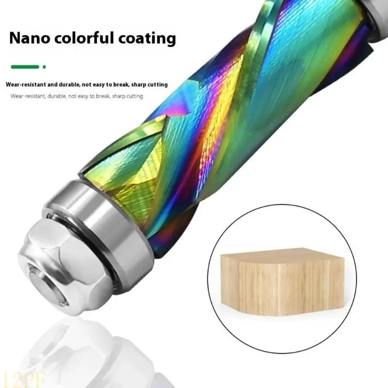 12PF Multiple Color Alloy Coated Quarter Shank Milling Cutter Double Ball Bearing Design For Furniture Making Smooth Cutting