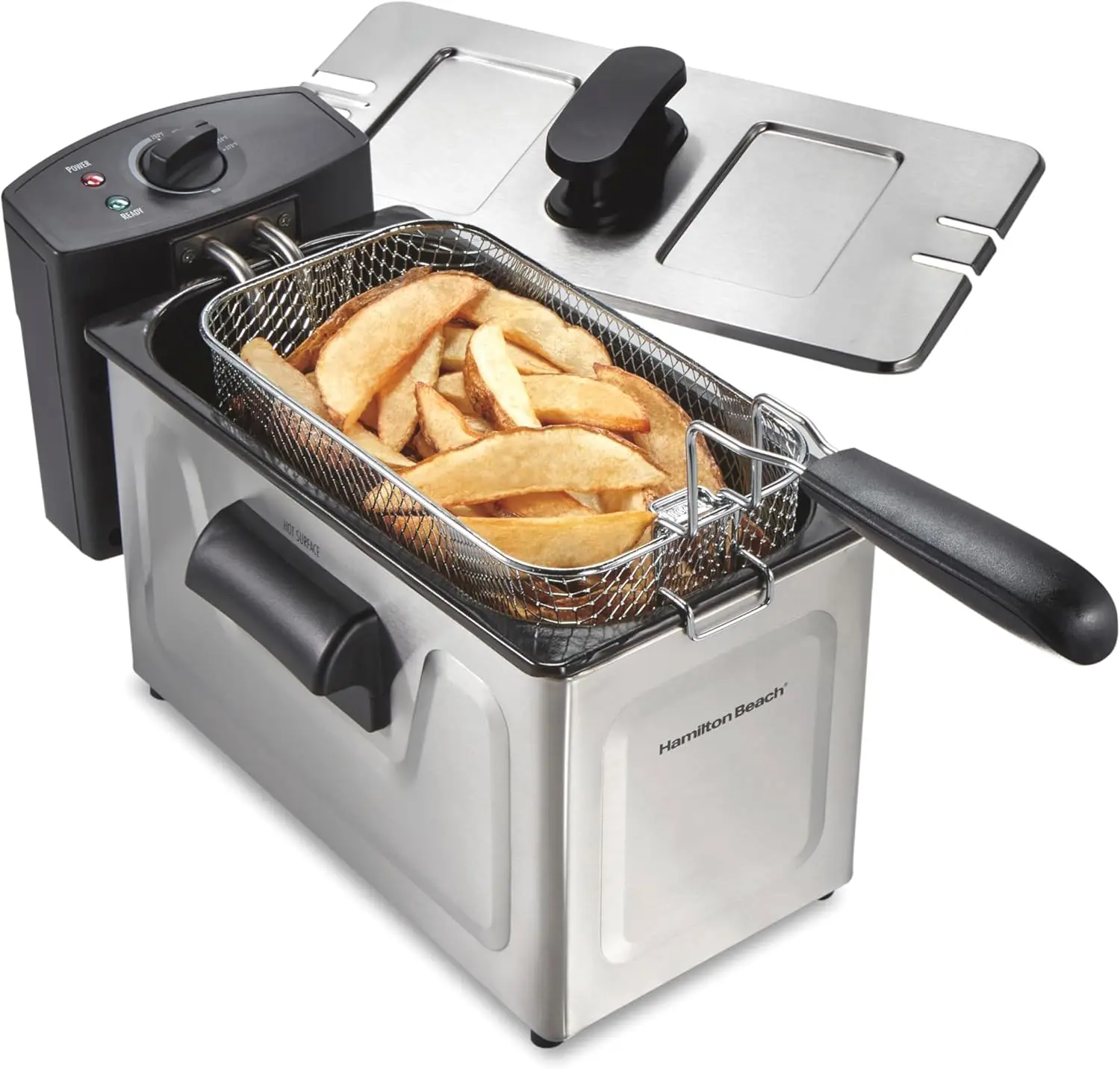 

Family Style Electric Deep Fryer with Basket, 1500W, Magnetic Cord, 3L Oil Capacity, Stainless Steel