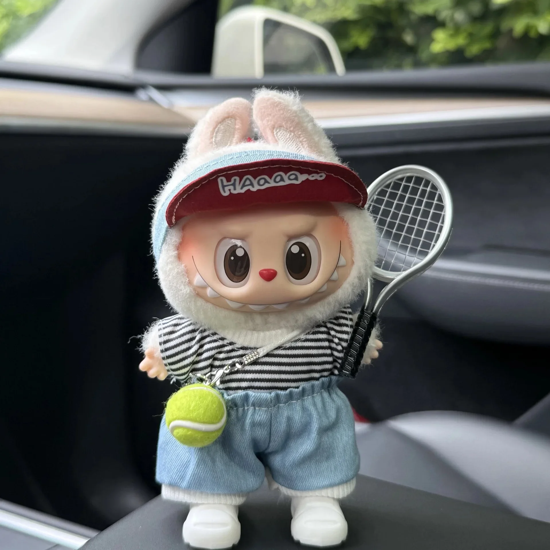 

Аксессуары для милых кукол Labubu Bunny с трикотажной одеждой Labubu, теннисный спортивный комплект, свитер для LABUBU, коллекционная одежда для игрушек