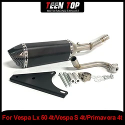 Motorcycle Full Exhaust System For Vespa Lx 50 4t Primavera Sprint Piaggio 2000 Front Pipe Muffler For Vespa S 4t Slip On 50CC