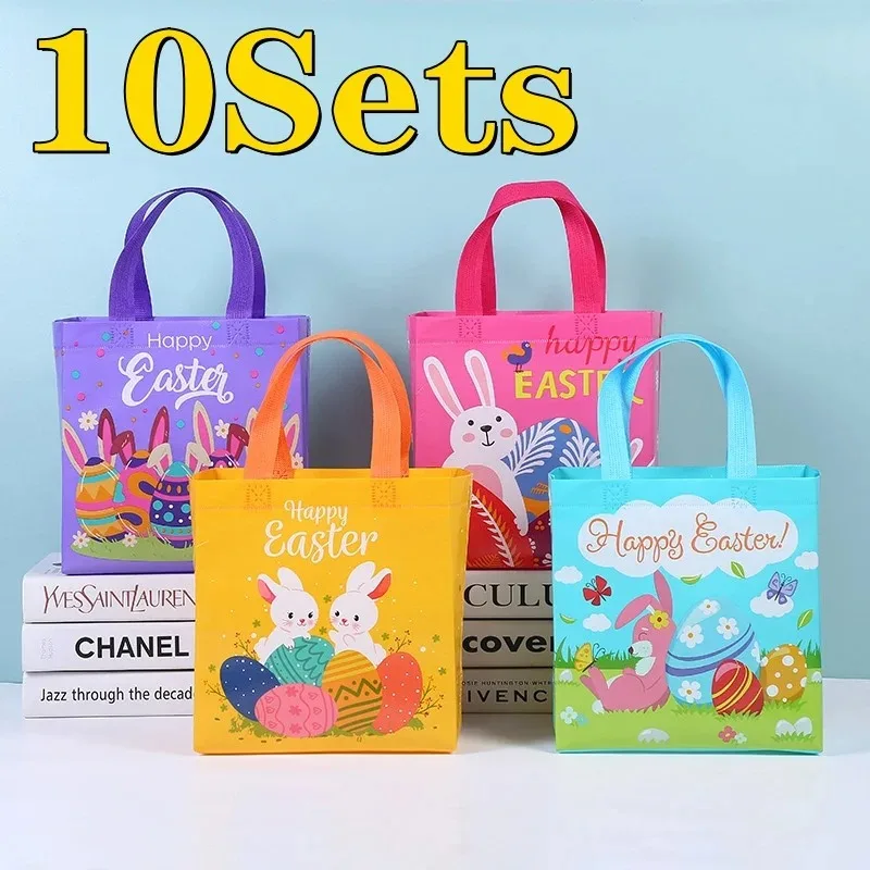 Easter Gift Bag Rabbit Bunny Nonwoven Fabric Packaging Cookies Candy Bags Happy Easter Party Decoration 2024 New Wholesale