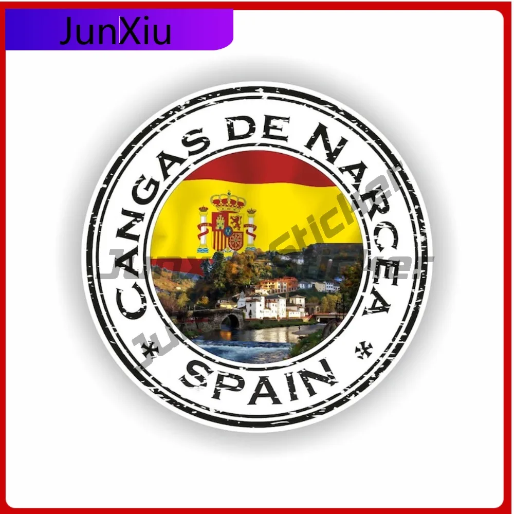 

Cangas de Narcea Funny Bumper UV Resistant Decoration Round Symbol Spain Sticker Seal Helmet Funny Laptop Bumper Anti Scratch