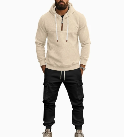 Men's Loose Hoodie Set with Thickened Casual Jacket and Long Pants for Autumn and Winter ensembles de sport deportes