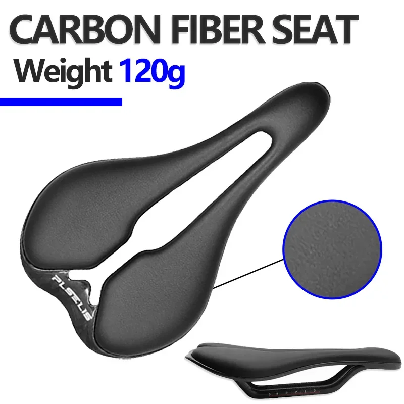 Carbon Fiber Seat Mtb Hollow Breathable Ultra Comfortable Bicycle Saddle Black Ultralight 120g Road Mountain Bike Front Seat