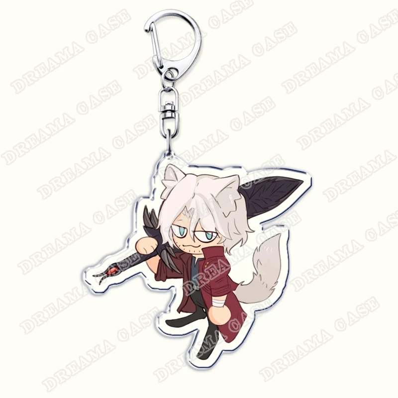 Cute Demon Video Game Chibis Keychains for Accessories Bag Dante Vergil Nero Sparda Lady Trish V Keyrings Jewelry Gaming Gifts