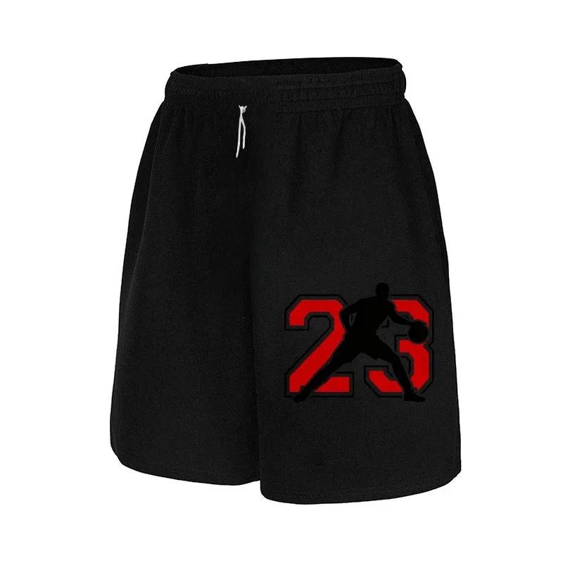 

Basketball Silhouette Casual Drawstring Men's Shorts, Breathable and Comfortable Sports Casual Shorts