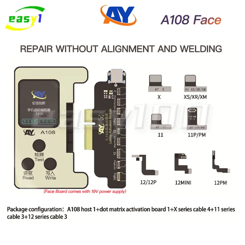 AY A108 Dot Matrix Repair Cable iPhone X/XR/XS/11/12/13/14 Pro Max Mini Dot Projector Read Write Dot Matrix Face ID Repair Flex