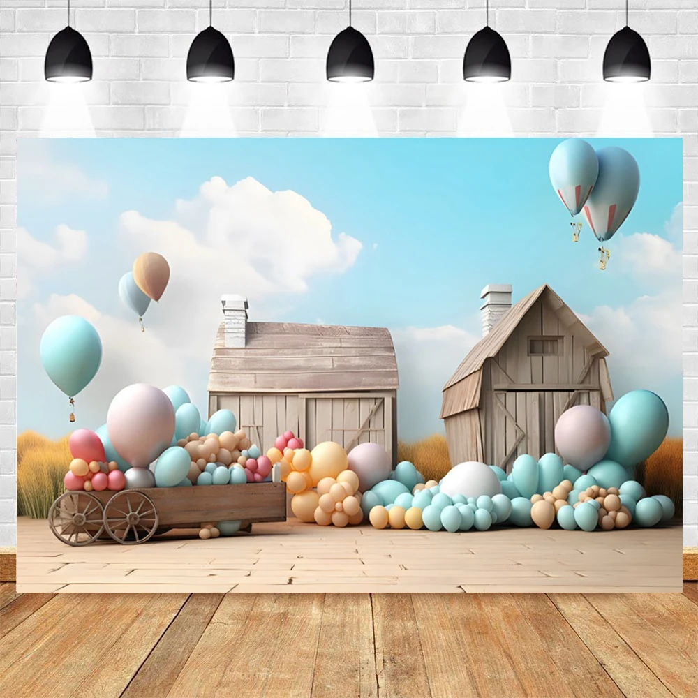 Baby 1st Birthday Backdrop for Photography Colorful Balloon Arch Candy Castle Butterfly Kids Portrait Cake Smash Background Prop