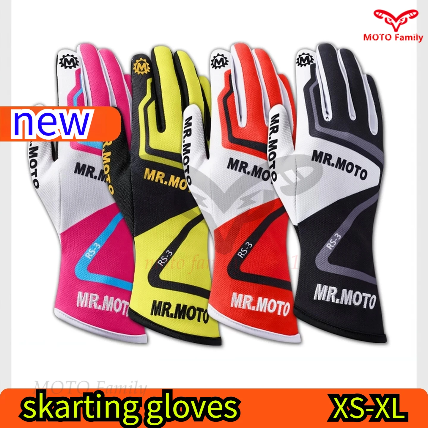 Karting Racing Gloves Summer Breathable Touch Screen Motorcycle Anti Slip RV Car Drift Long Gloves Children and Adults