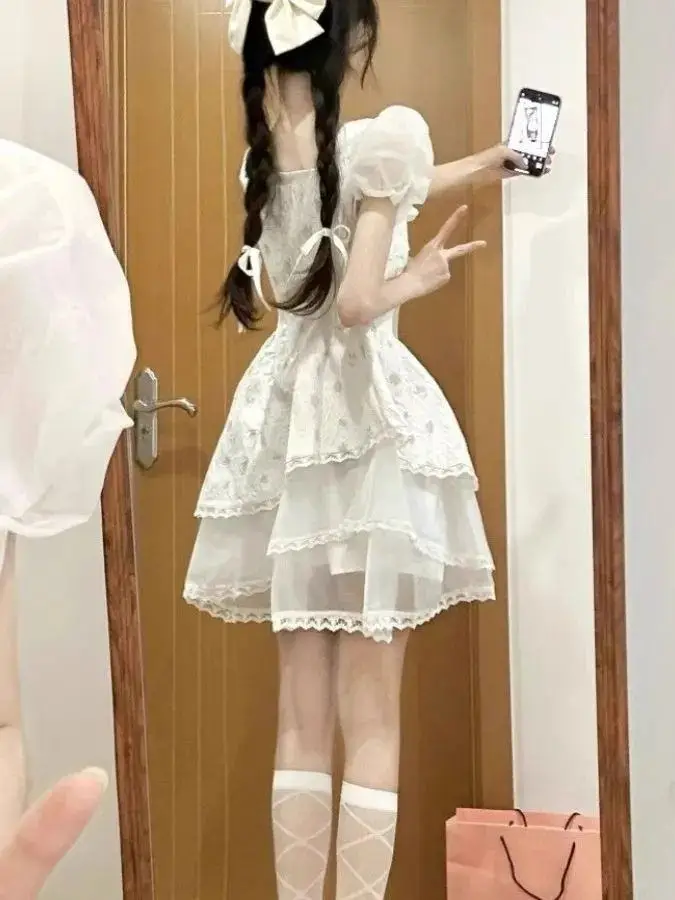 الصيف الجنية تي كعكة الدكتور الأزهار طباعة فقاعة Sve Princ Sle ort تنورة عقدة Princ الكرة ثوب الدكتور #3