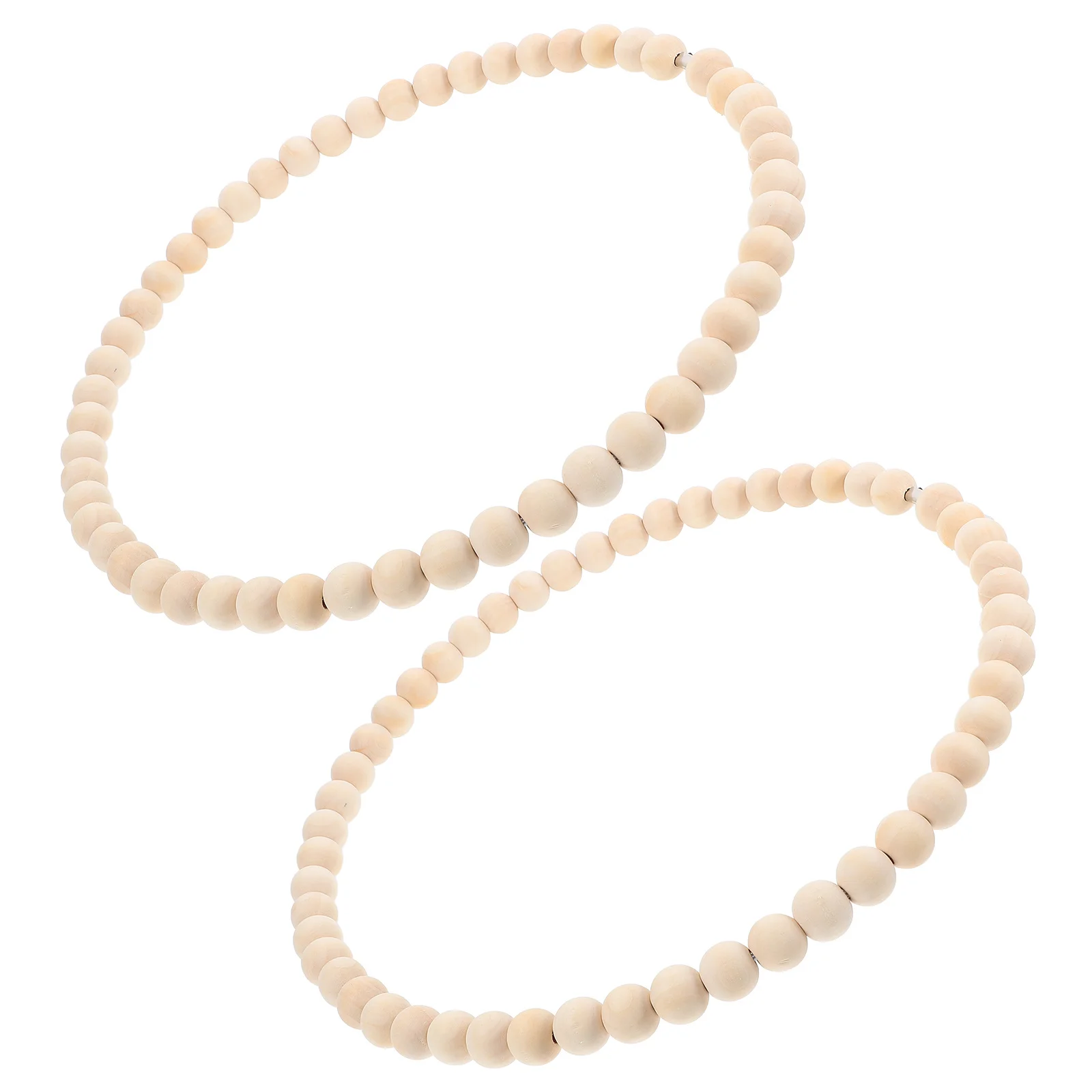 

2Pcs Beaded Wreath Decor Set Rustic Wood Circle Hanging for Bedroom Living Room Spring Party Wall Style Round