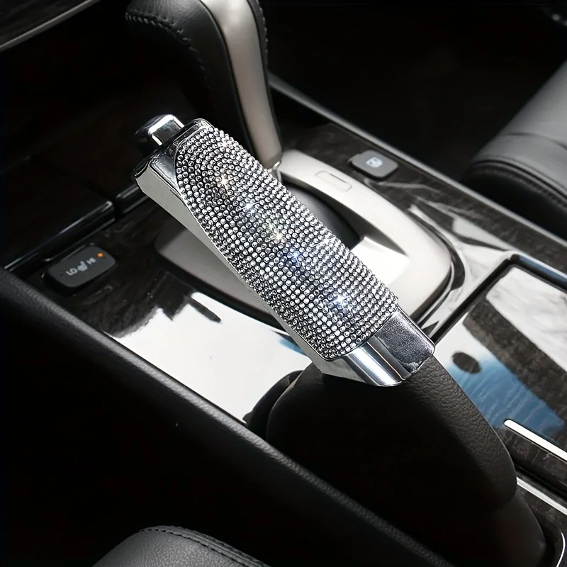 Bling handbrake cover - A protective side brake grip accessory for vehicle interior decoration