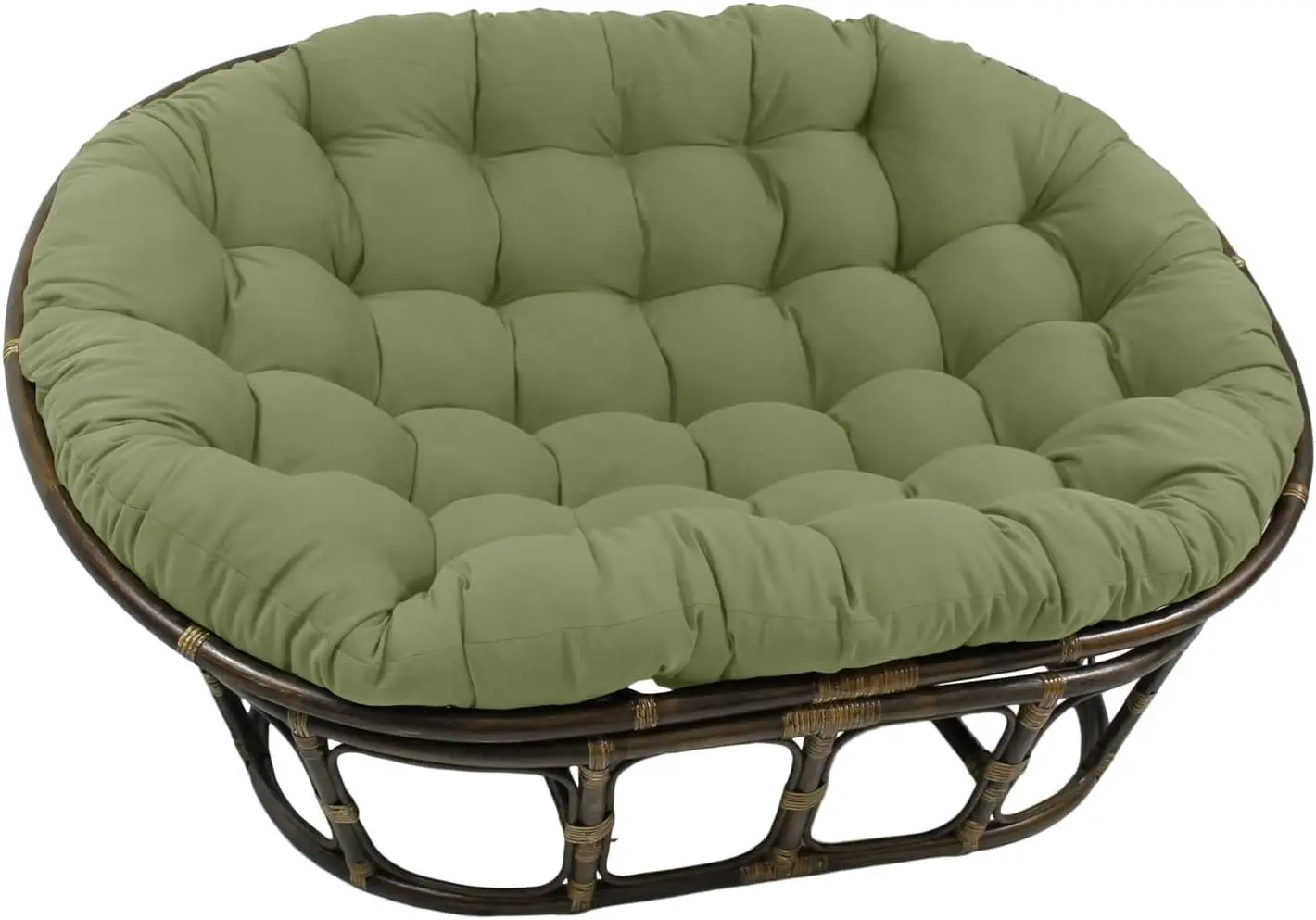 International Caravan Rattan Double Papasan Chair With Twill Cushion