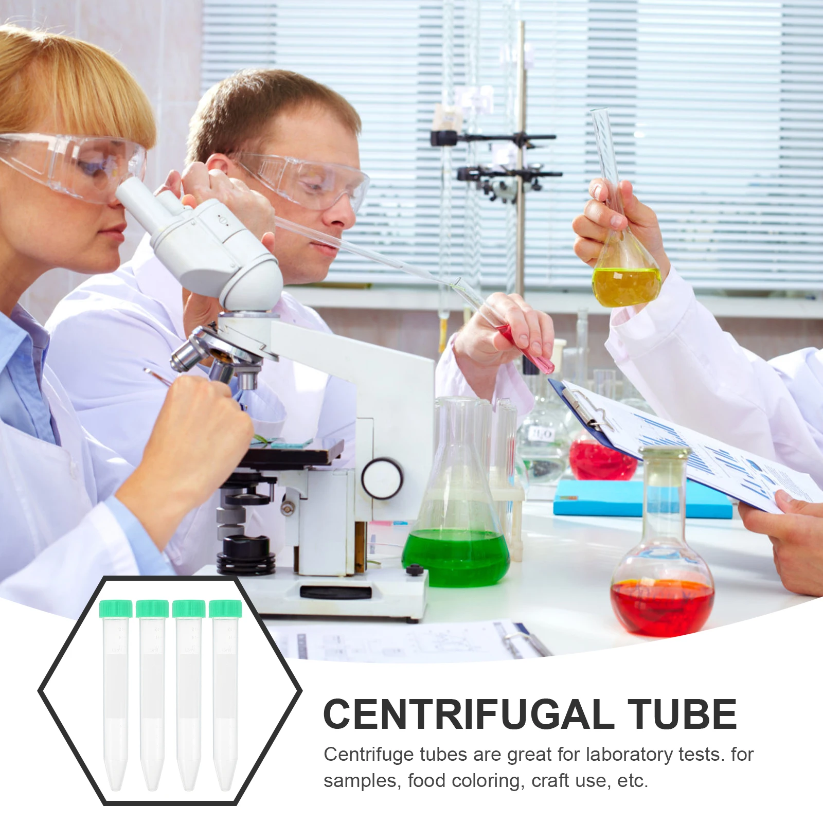 

50pcs Tube High Transparency Plastic Lab Test Tube Screw Caps Biochemistry Molecular Biology Clear Scale Design Food