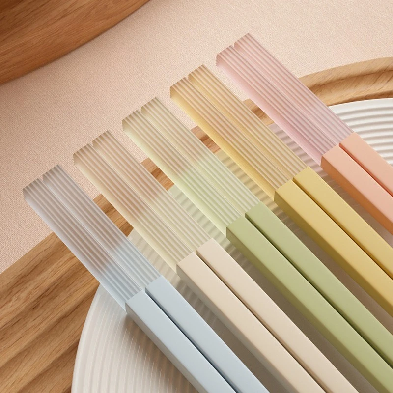 Macaron Antibacterial Chopsticks Home Kitchen Tableware Anti-mold Anti-slip Chinese Chopsticks Candy Colored Alloy Chopsticks