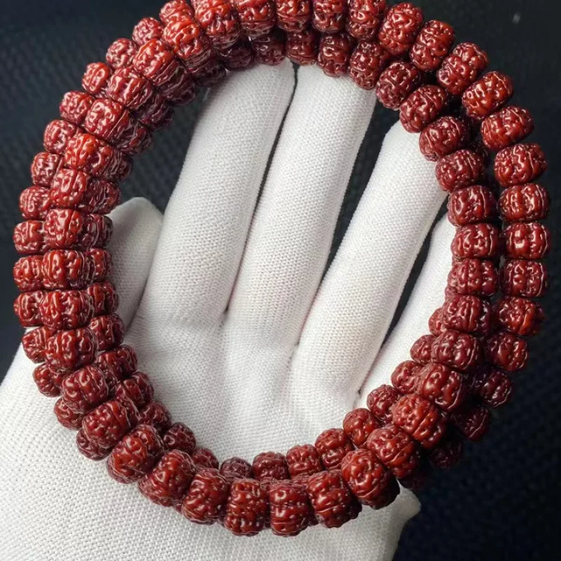 

Blood Plasma Jadified Tibetan Small Jingang Bodhi 108 Pieces Brush Corpulent Lines Bracelet Buddha Beads