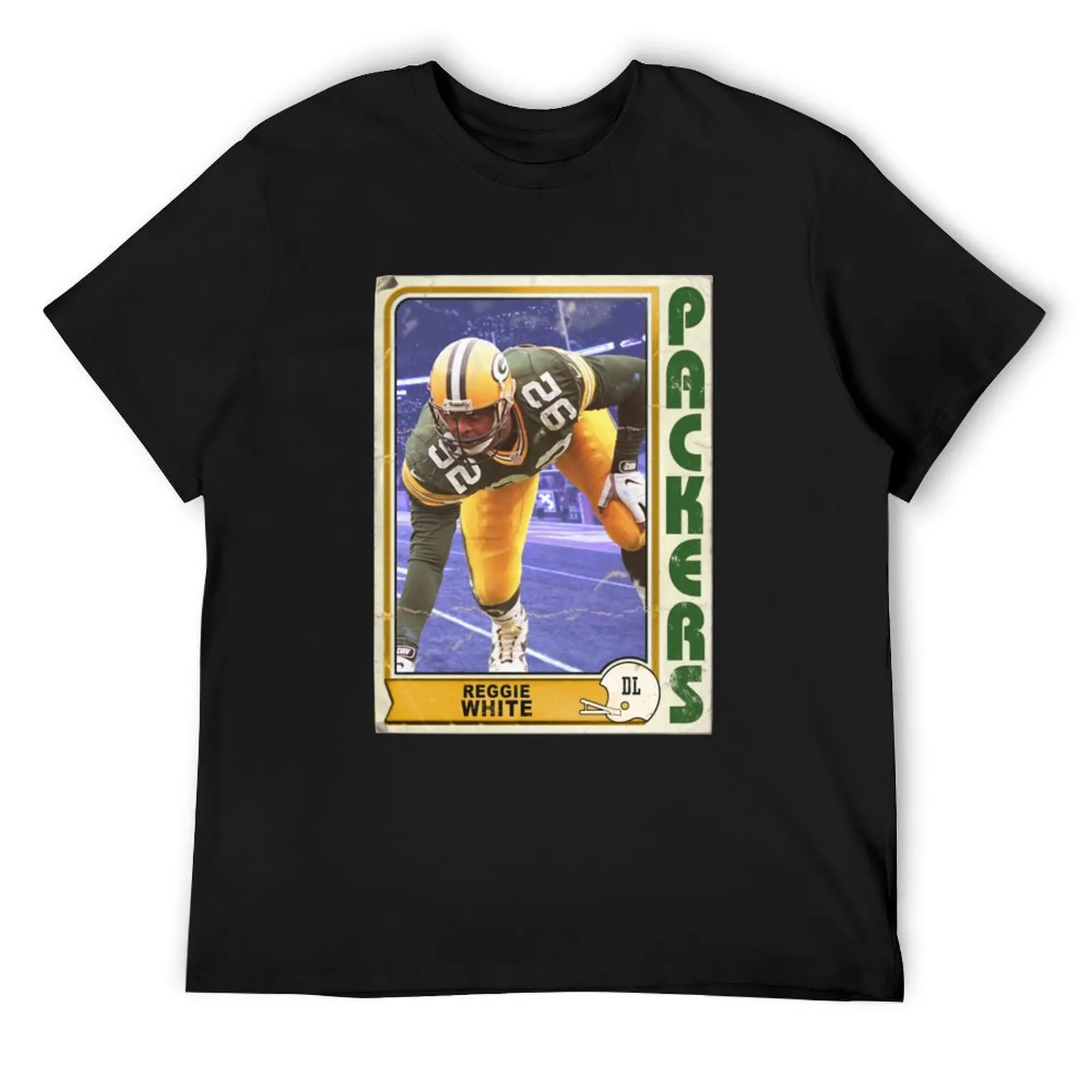 Retro Green Bay Packers Reggie White Trading Card T-Shirt oversizeds customizeds street wear rapper graphic tees T-shirt men