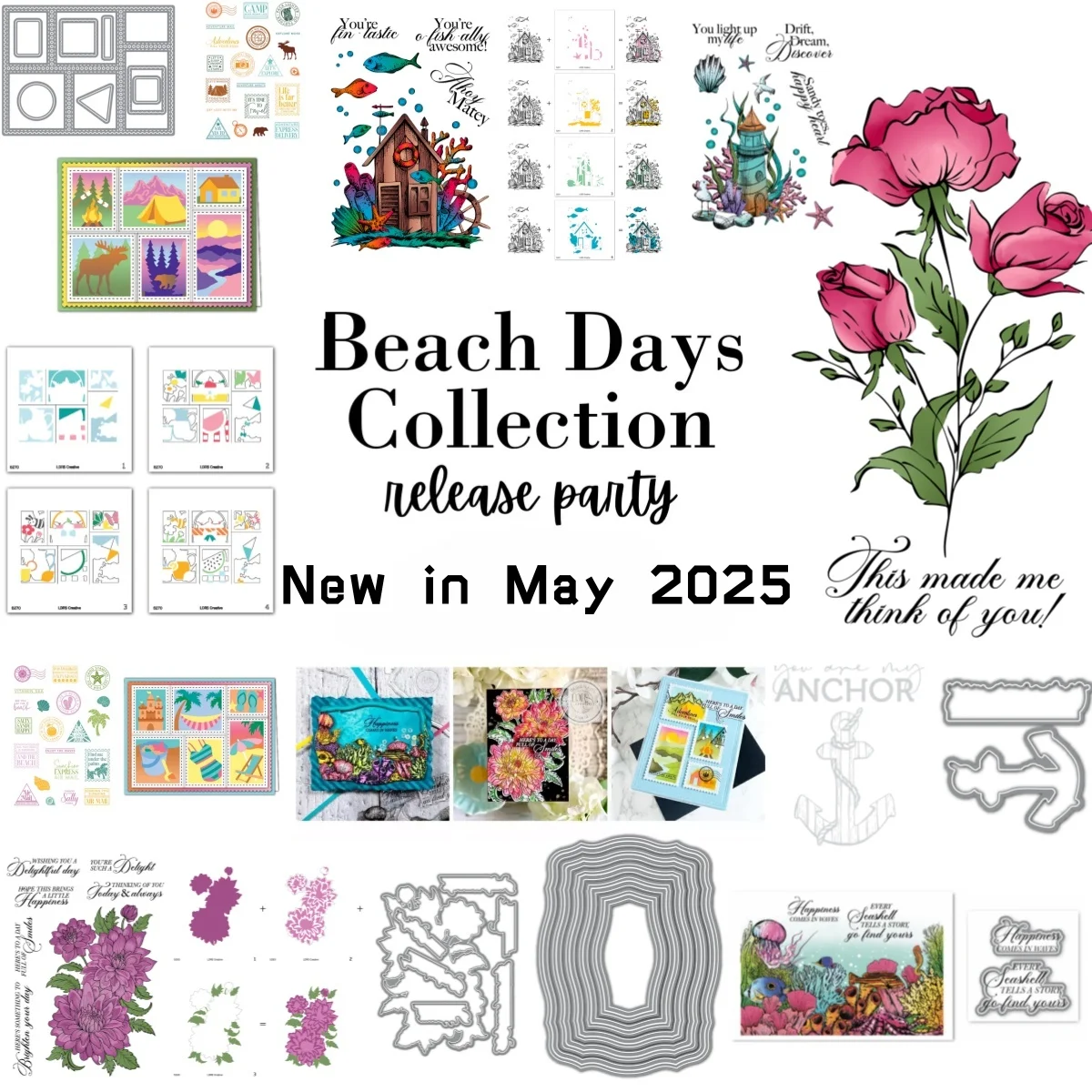 

Summer Beach Marine Clear Stamps Cutting Dies Stencil for DIY Scrapbook Embossed Handcraft Card Craft Template Decoration