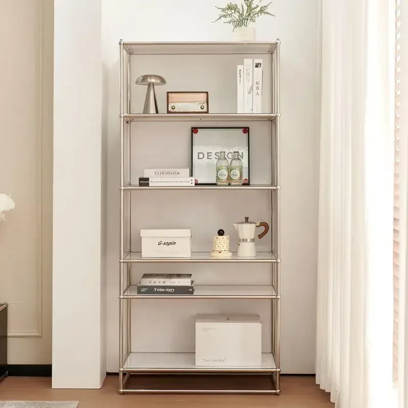 DSA Side Cabinet Home Module Sofa Bedroom Storage Bedside Table Light Luxury Cabinet Stainless Steel Cabinet