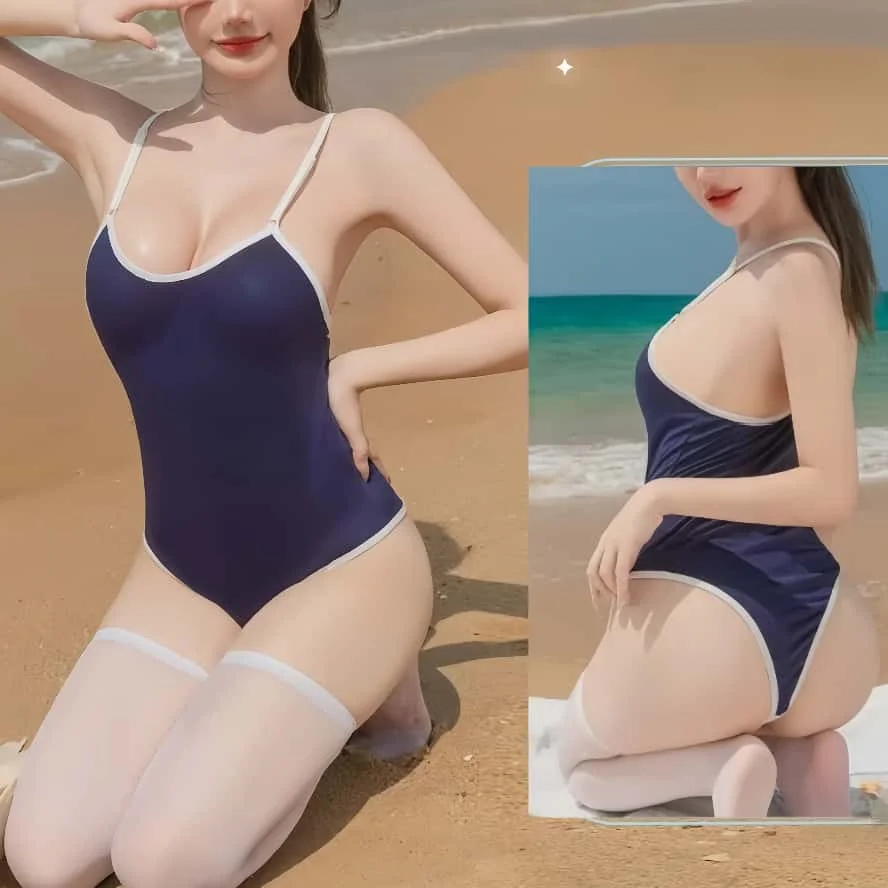

NEWFUNJOIN Japanese Style Plus Size Swimwear for Women Large Female Swiming Bathing Suits Beach Wear Sexy One-pieces Swimsuit